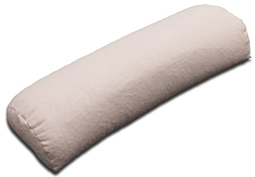 Giraffenland Cuscino semi-cilindrico con spelte di farro bio 55cm, flanella biologica direttamente riempito con spelte di farro - per la nuca o per le ginocchia