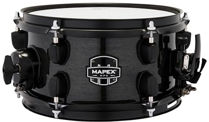 Mapex MPX Maple/Poplar Hybrid Shell Side Snare Drum, 10 in. X 5.5 in., Transparent Midnight Black