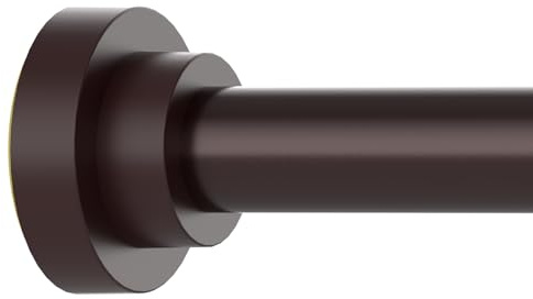 Thestoa Brown Shower Curtain Rod Adjustable 43-66 inch, 1Diameter Spring Tension Curtain Rod No Drill, Anti-Rust Non-Slip Shower Rod for Bathroom Tension Rod