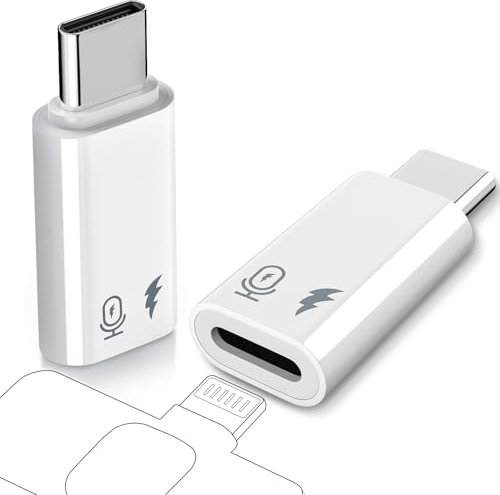 TiMOVO USB C auf Lightning Mikrofon Adapter, 2 Pack Lightning Buchse auf USB-C Stecker für Lavalier Mikrofon, Soundkarte und OTG Fit für iPhone 16/15 Serie, iPad Pro/Air, nicht für Kopfhörer und Daten