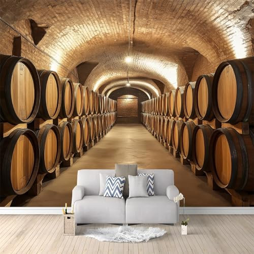Fotomurales 3D Bodega De Vinos Italiana De La Toscana 300x210 cm Papel Pintado Fotográfico, Decoración De la Pared Murales para Salón, Dormitorio, Habitación para Niños, Pared de TV