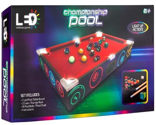 U.saf Championship Pool Table Set, Light Up Action, 31.5 x 51 x 9.5cm, 2.25kg
