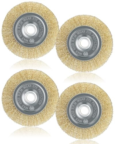 VEGCOO Lot de 4 brosses métalliques de rechange compatibles avec les nettoyeurs de terrasse Ryobi, brosses métalliques pour RY18PCA-0 OPC1800 OPC1815 EFB 400/401, pour nettoyer les débris de joints