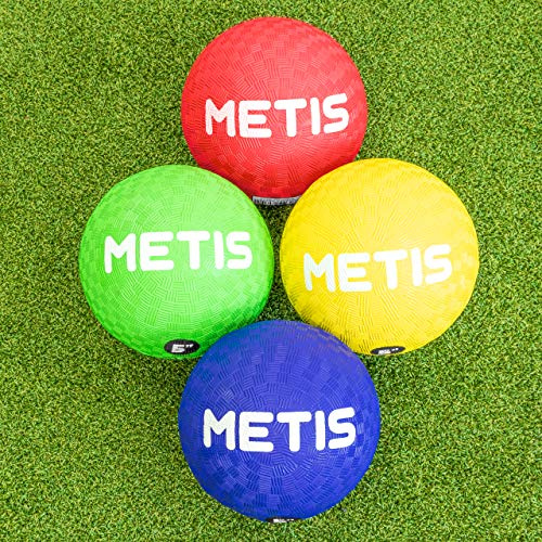 FORZA Rubber Dodgeballs - Pelotas antipicaduras para Dodgeball, PE, escuelas y juegos de jardín, agarre texturizado, 5 o 8.5 pulgadas, paquetes de 4, 8 o 12, rojo, azul, amarillo y verde.