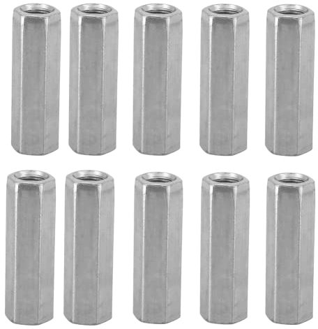 10Pcs Ecrou Long M8, Hexagonal Manchon de Entretoise M8 40mm en Acier au Carbone, Raccord tige filetée Galvanisé Douille Filetée Fixations Filetées pour tige de connexion attaches filetées (M8 x 40)