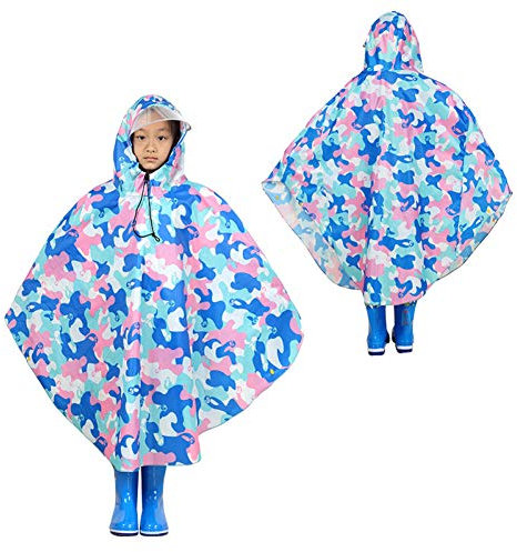 FACAI Kinder Poncho Fahrrad Poncho Fahrrad Elektroauto Rücksitz Grundschüler Lose Pullover Regenmantel Mittlere Kinder Können Schultaschen Tragen,G-XXL