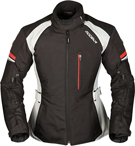 Modeka Violetta Damer Motorcykel Textil Jacka, schwarz/hellgrau, 40