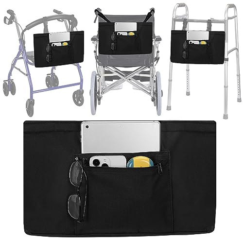 supregear Borsa Sedia a Rotelle, Borsa per Rollator Pieghevole Borsa per Deambulatore con Scomparto Termico di Conservazione Rimovibile per Scooter per Sedie a Rotelle Walker Rollator, Nero