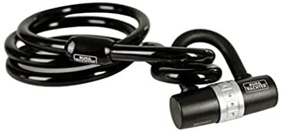 Burg-Wächter Security Cable with Padlock, Extra Long Spiral Cable, Motorcycle, E-Scooter, Garden Furniture, 750 150 + 1480, Black, 1.5 m