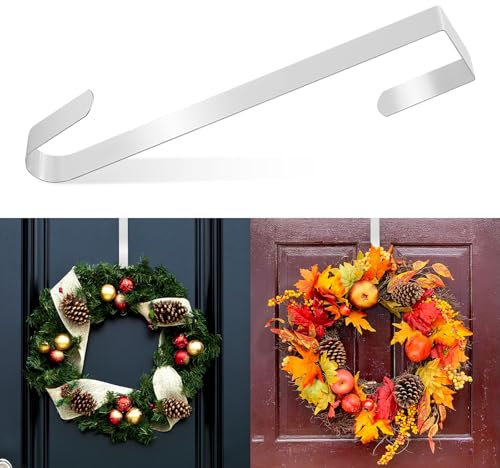 Lot de 2 Crochets pour Couronne de Noël et Porte d'Entrée - Décoratif (Blanc, 30,5 cm)