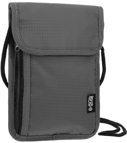 Yuanchu Brustbeutel Brusttasche mit RFID Schutz,Anti-Diebstahl Unisex Reisegeldbeutel Kleine Reisepass Tasche Wasserdicht Umhängetasche für Passport Kreditkarten Schlüssel Reise Zubehör(grau)