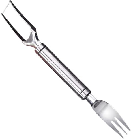 OHPHCALL Affettatrice per Angurie in Acciaio Inossidabile 2 in 1 Forchetta Integrata, Tagliafrutta Portatile per Casa e Campeggio, Strumento Sicuro e Compatto per Taglio Veloce di Melone