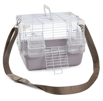 Azarton Mochila transportín para pájaros Ligera con Bandeja extraíble, Caja de Transporte portátil para Aves pequeñas, Jaula de Transporte ninfas, periquitos y Animales pequeños