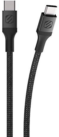 Scosche CCB10-SP Strikeline Premium USB-C to USB-C Sync Braided Charging Cable, 10 feet, Space Grey
