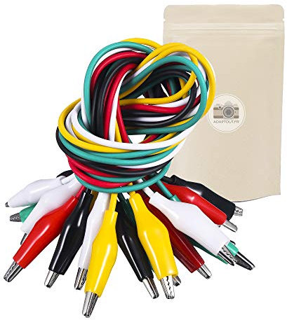 X10 Cordons avec Pince Crocodile Câble Connecteur avec Pince Croco Fil Electrique - Adaptout Marque Française