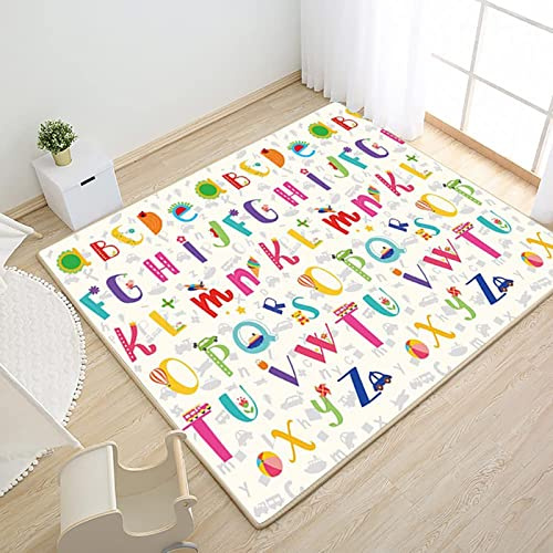 Gutsbox Tappeto Gioco Neonato Morbido Doppio Lato Tappeto per Bambini, non tossico, impermeabile e reversibile, 180x120x0.5cm
