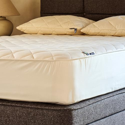 Woolroom Organic Mattress Protector Twin XL - 100% Natural Organic Traceable Washable Wool Mattress Cover - Temperature Regulating Anti-Allergy Breathable Organic Cotton Bed Protection- W39''x L80''