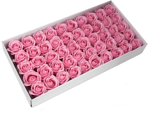 50x Craft Soap Flowers - Med Rose - Blush
