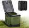 ERWEY Campingtoilette faltbar, Schnell Klapptoilette Portable Trockentoilette Belastbar 150Kg, Waschbar Campingklo ohne Chemie, Mobile Toilette für Outdoor Camping, Festival, Stau, Zelten (Grün)
