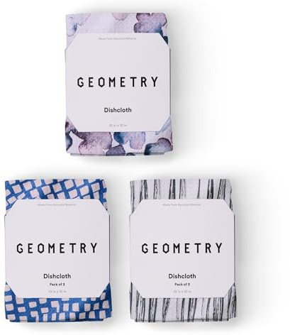 GEOMETRY Kitchen Dish Cloths - Quick Dry Dishcloths for Kitchen - Premium Dish Rags with Geoweave - 3-Pack Set Tiny Petals