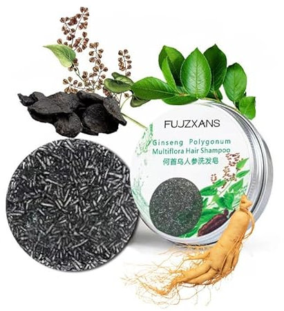 He Shou Wu - Sapone per capelli grigi – Shampoo solido barretta anti-grigio Spartan – rivitalizzabile e lucido