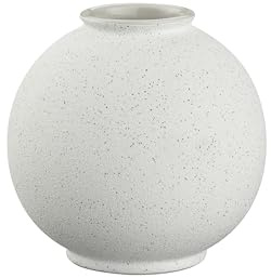 blomus Vase -RUDEA- S | Farbe Lily White | Blumenvase aus Keramik | Dekovase Farbe beige | 15 x 15 x 14,5 cm