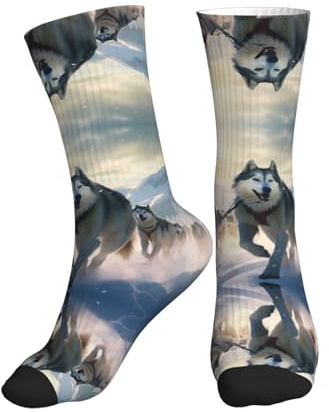 ZASJTO sled Dog Sports Socks for Men Women - Mid Length Sports Socks For Fitness Running Training And Daily Wear