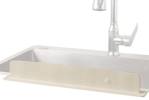 Lavello Splash Guard – Barriera d'acqua extra lunga | Non slip silicone – Protezione per piano di lavoro con ventose, protezione per bordi del per vasca da bagno, lavabo, casa,