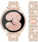 DEALELE Armband und Gehäuse Gehärtetem Glas Kompatibel mit Samsung Galaxy Watch FE / 5/4 40mm, 20mm Glitzer Diamant Metall Armbänder mit Schutzhülle mit Displayschutz für Damen Herren (Rose gold)