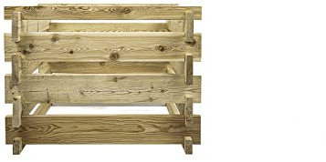 Holzkomposter Lärche 100x100xH60 cm mit Holz-Stecksystem Komposter Komposte Steckkomposter Kompostsilo