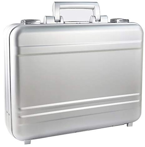 Aktenkoffer aus Metall, Aluminium, tragbar, abschließbar, Werkzeugkasten, Messgerät, Tragetasche für Büro, Geschäftsreise – Silber