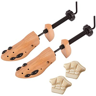 Handgefertigte Schuhspanner Schuhdehner Damen Herren Schraubspanner Holz Aufsätze für Herren und Damenschuhe sowie Stiefel, Cedar Shoe Trees, verschiedene Größen, mit Fersenpolster (38-41)
