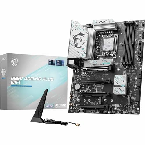 MSI B860 GAMING PLUS WIFI Placa base, ATX - Compatible con procesador Intel Core Ultra (Serie 2), LGA 1851 - DDR5 Memory Boost 8800+ MT/s (OC), PCIe 5.0 x16 x16, M.2 Gen5, Intel Killer 5G LAN, Wi-Fi7