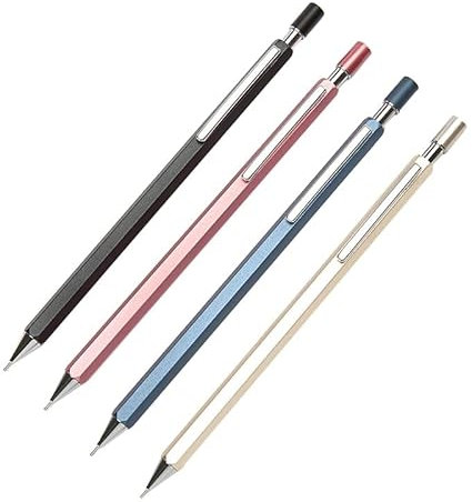 Pencils 1 Pcs Mechanical Pencils Metal Rod Mechanical Pencil Office Press Metal Frosted Rod Activity Graphite Pencil Student Stationery (0.7mm Rose Gold)