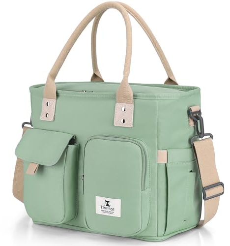Hafmall 18L Bolsa Térmica Almuerzo con Hombro Ajustable, Impermeable, Bolsa Nevera Almuerzo para Picnic, Trabajo, Escuela, Viajes, Camping, Mar (Verde)