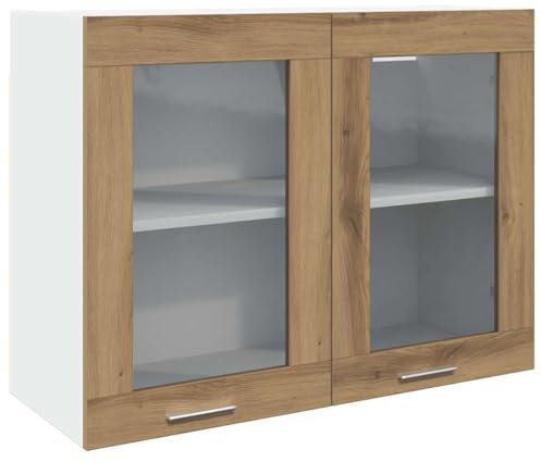 vidaXL Hängeglasschrank Lyon Artisan-Eiche 80x31x60 cm Holzwerkstoff