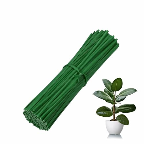 Garden Wire Green Plastic Coated 15cm Wire Reusable Flexible Cable Twist Ties Plant Support Ties For Home Office Garden Farms Climbing Vines Fruits Tying Plants Shrubs Flowers Vegetables (100pc)
