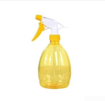 Handheld 500ml Plastic Spray Bottle Great for Home Cleaning Solutions and Hair Product Application (Yellow)