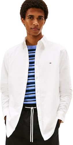 Tommy Jeans Camisa Oxford TJM REG EXT DM0DM22836 L/S para Hombre, Color Blanco (Crudo), XXL, Blanco (Ecru), XXL