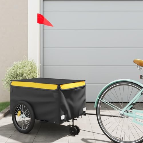 Generico Rimorchio da Bici Nero e Giallo 30 kg in Ferro,Articoli Sportivi,Ricreazione all'aperto,Ciclismo,Accessori per Biciclette,Rimorchi per bicicletta-94099