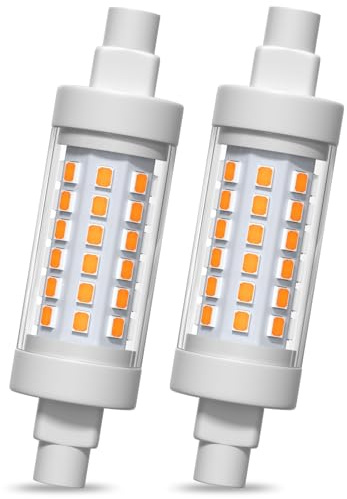 Luxvista Bombilla LED 10W 78mm R7S, Blanco Cálido 3000K Regulable Lineal R7S Equivalente a Halógenos, para Lámpara de pie, Iluminación de paisaje, Seguridad(2 unidad)