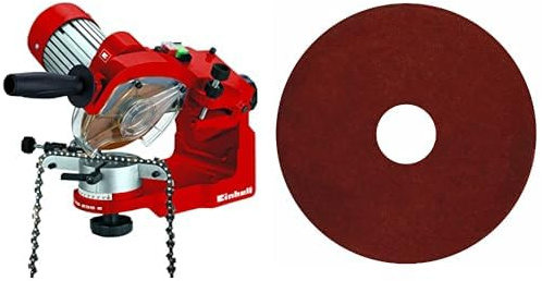 Einhell Kedjeslip GC-CS 235 E (235 W, 3000 rpm, kedjespännare, sliphjul, belysning, vridbart sliphuvud, djupbegränsare) & Einhell reservslipskiva (diameter 3,2 mm)