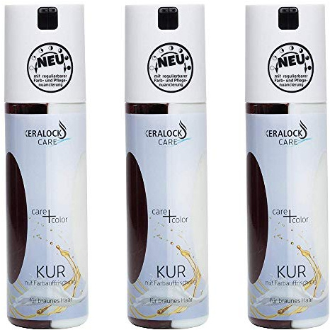 Keralock care+color Kur mit Farbauffrischung für Braunes Haar, 3er Pack (3x200ml)