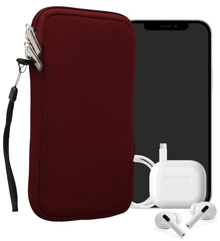 kwmobile Mobilfodral för smartphones XL – 6,7/6,8 tum – mobiltelefonfodral i neopren bordeaux – mobiltelefonväska, 17,2 x 8,4 cm, innermått