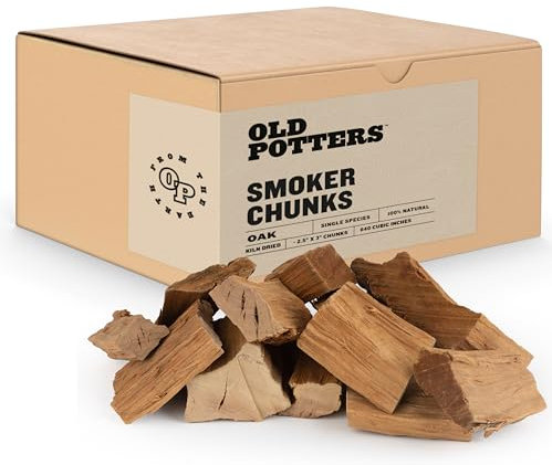 Old Potters Kiln Dried Smoker Chunks 840 Cu. Inches, Oak ~ 11-12 lbs for Grilling and Smoking. Oak Cooking Wood Chunks for Flavor.