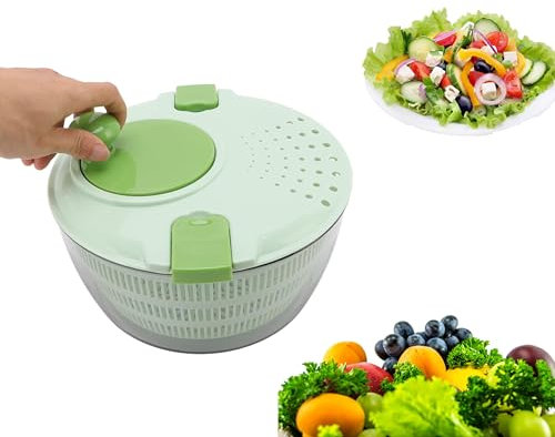 Gran Ensalada Spinner, 4L Secador De Verduras PP Ensalada Spinner Multifunción Escurridor De Ensaladas Tazón Para El Hogar Cocina Verde