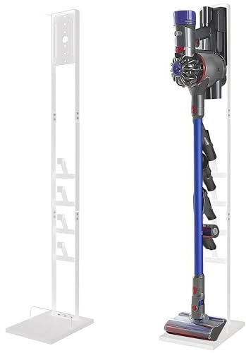 OUTBROS Staubsauger Ständer Kompatibel für Dyson Gen5 V15s V15 V12 Slim V11 V10 V8 V7 V6 Bodenständer, Staubsaugeraufbewahrung, Standfuß Halterung Rahmen für Handstaubsauger, Weiß
