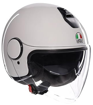 AGV - ETERES E2206, Motorrad Jet-Helmet, Unisex, Materia White, L