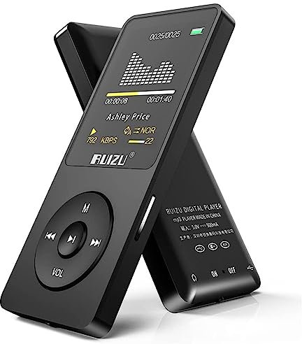 Reproductor MP3 con Bluetooth 5.0, RUIZU 8 GB Reproductor de música para niños, reproductor de audio digital, radio FM, grabación de voz, reproducción de vídeo, libro electrónico, 80 horas de
