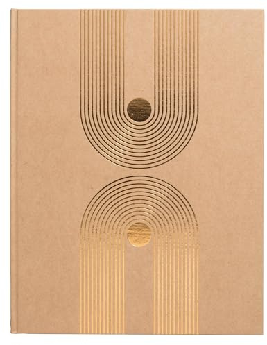Exacompta - Ref. 47849E - 1 Gästbok GRAPHIK - Vertikal storformat 27 x 22 cm - Bestruket pappersomslag - Guldkant - 100 vita sidor - Kraft